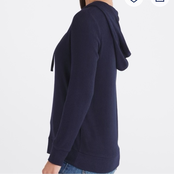 Market & Spuce Navy Blue Lace-Up Women's Top Sz M - Picture 3 of 5